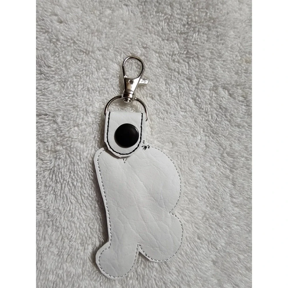 Letter N Keychain Initial Charm‎ Purse Bag Clip Accessory White Purple